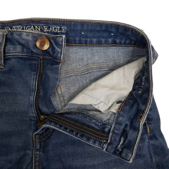 American Eagle Hi-Rise Shortie Denim Jean Shorts Womens 8 - Picture 6 of 10
